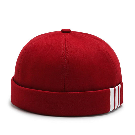 adjustable-brimless-hat-vintage-striped-plain