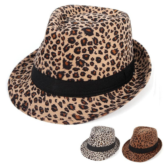 Leopard Print Trilby Hat