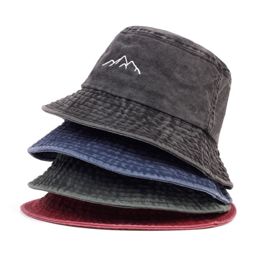 Mountain Silhouette Washed Bucket Hat
