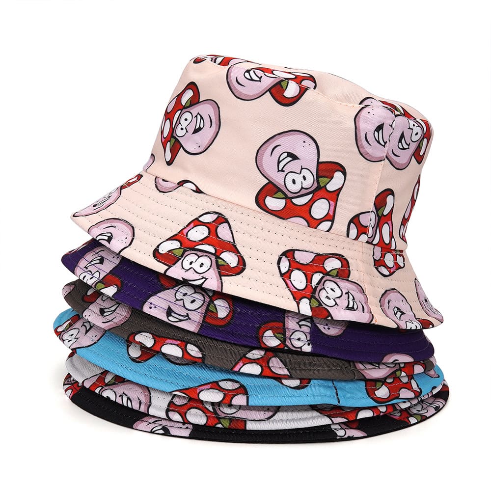 Mushroom Cartoons Bucket Hat