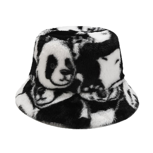 Panda Fur Bucket Hat