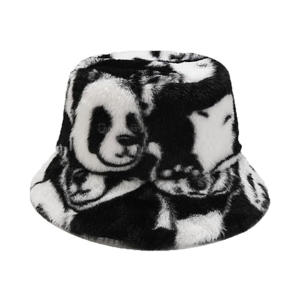 fisherman-headwear-bear-black-white-winter-furry-inner-padded