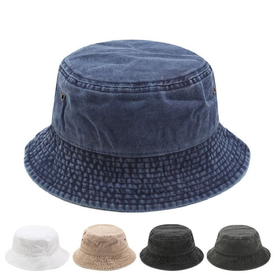 Plain Washed Denim Bucket Hat