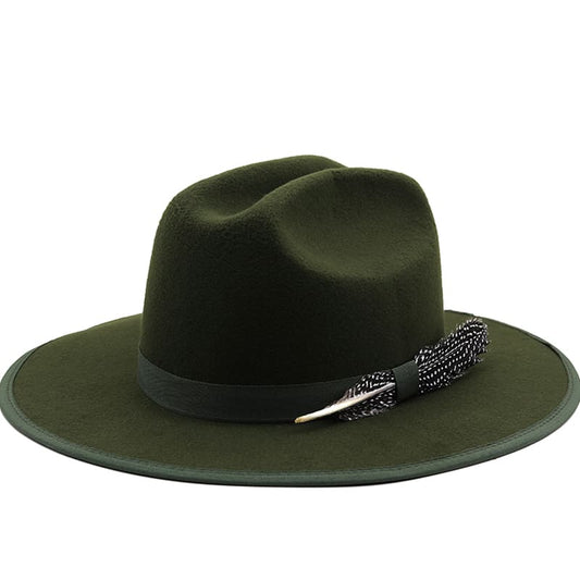 Raleigh Feather Green Wool Fedora Hat