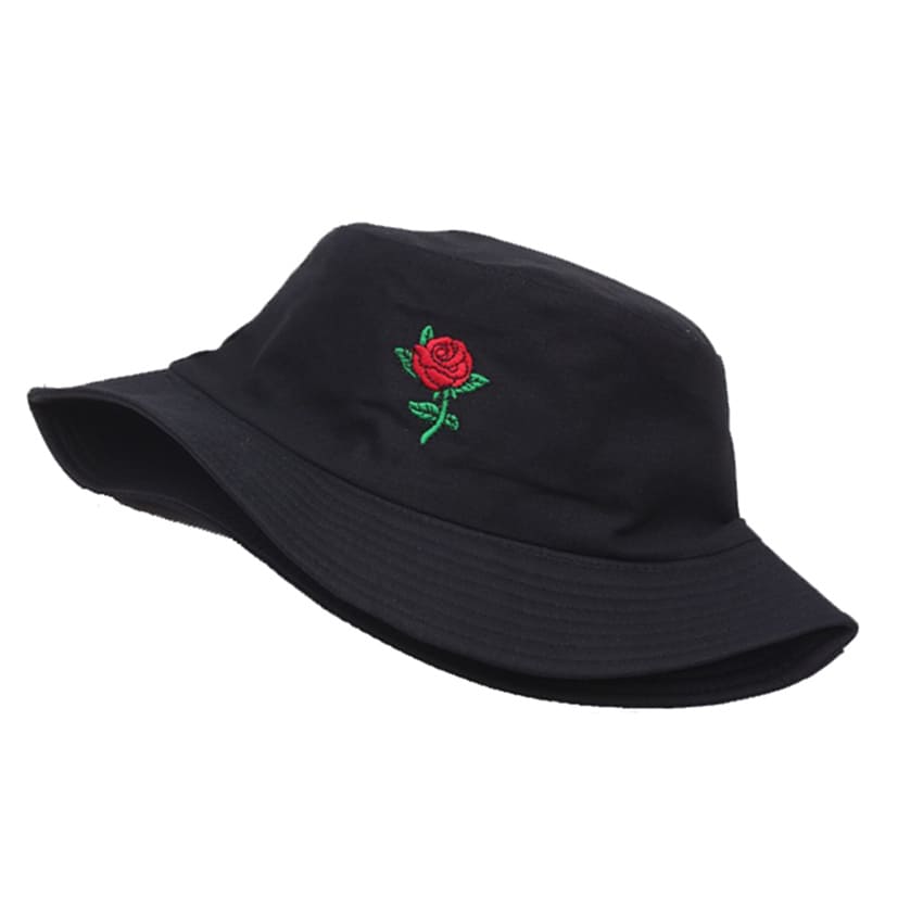 Red Rose Plain Bucket Hat