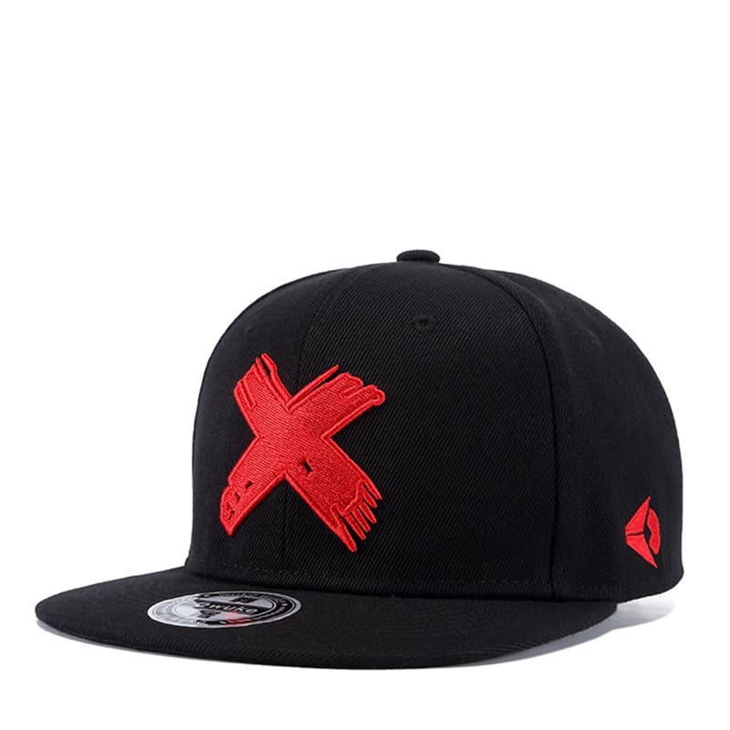 Red X Cotton Snapback Cap