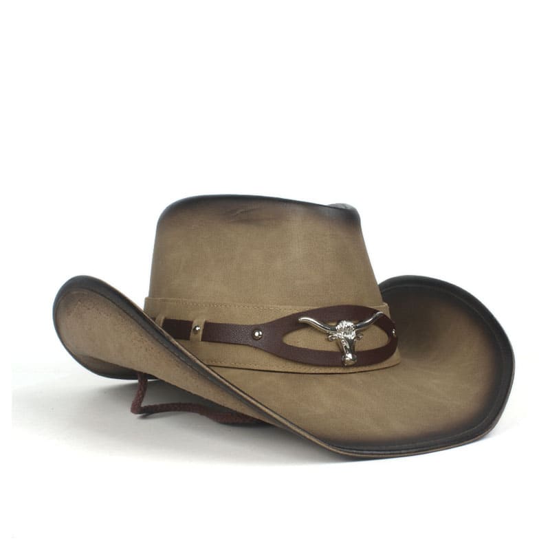 Silver Goat Leather Cowboy Hat