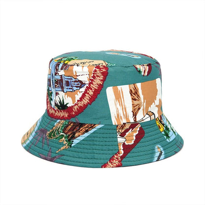 green-strip-cotton-fisherman-headwear