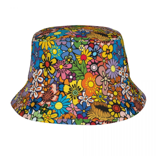 Vintage Hippie Flowers Bucket Hat