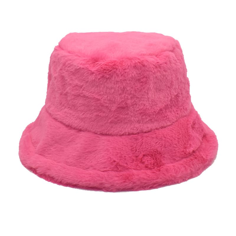 Winter Plain Fur Bucket Hat